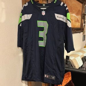 Seattle Seahawks Wilson #3 Navy Blue Jersey